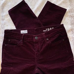 Wine Colored  Corduroy Legging Jean